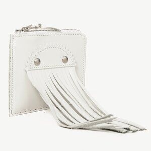 Comme des Garcons White Fringe Leather Wallet